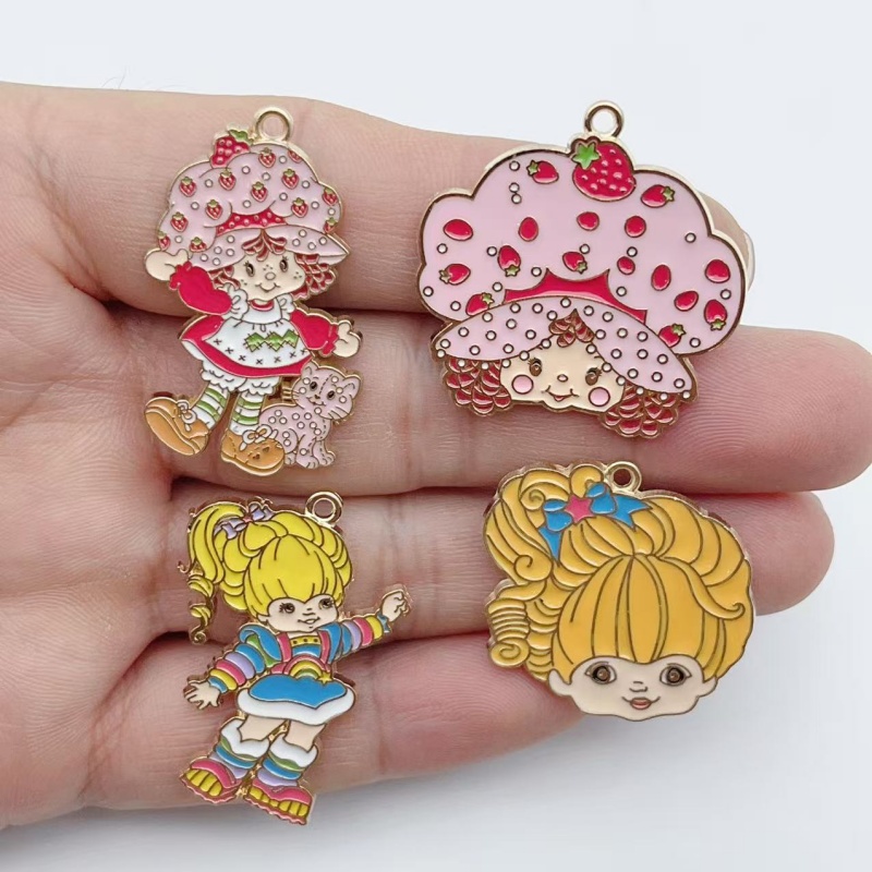 Party Games Ideas - 10pcs Cute Little Girl Enamel Metal