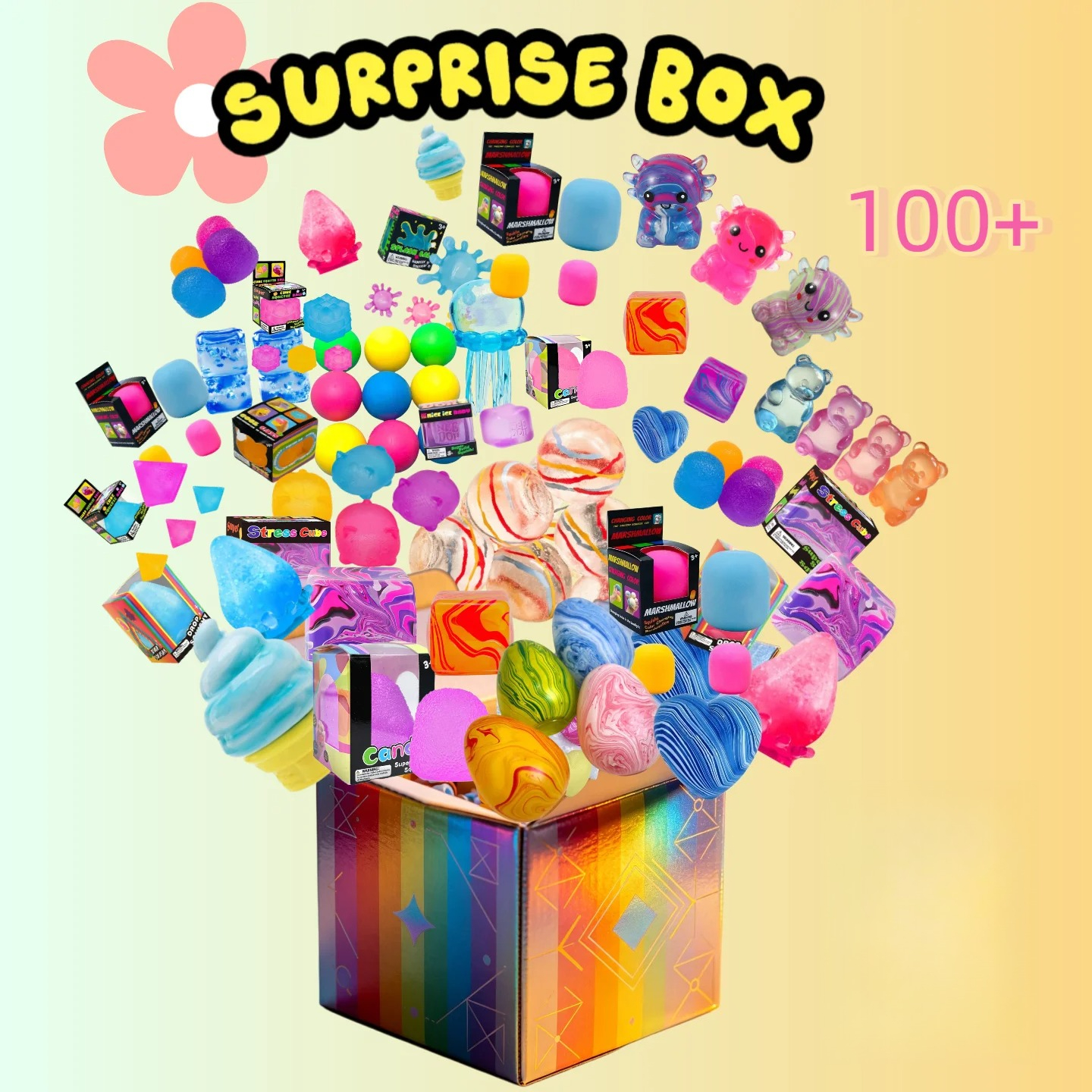 Party Games Ideas - 100+Pcs Surprise Box Toys Novelty Stress