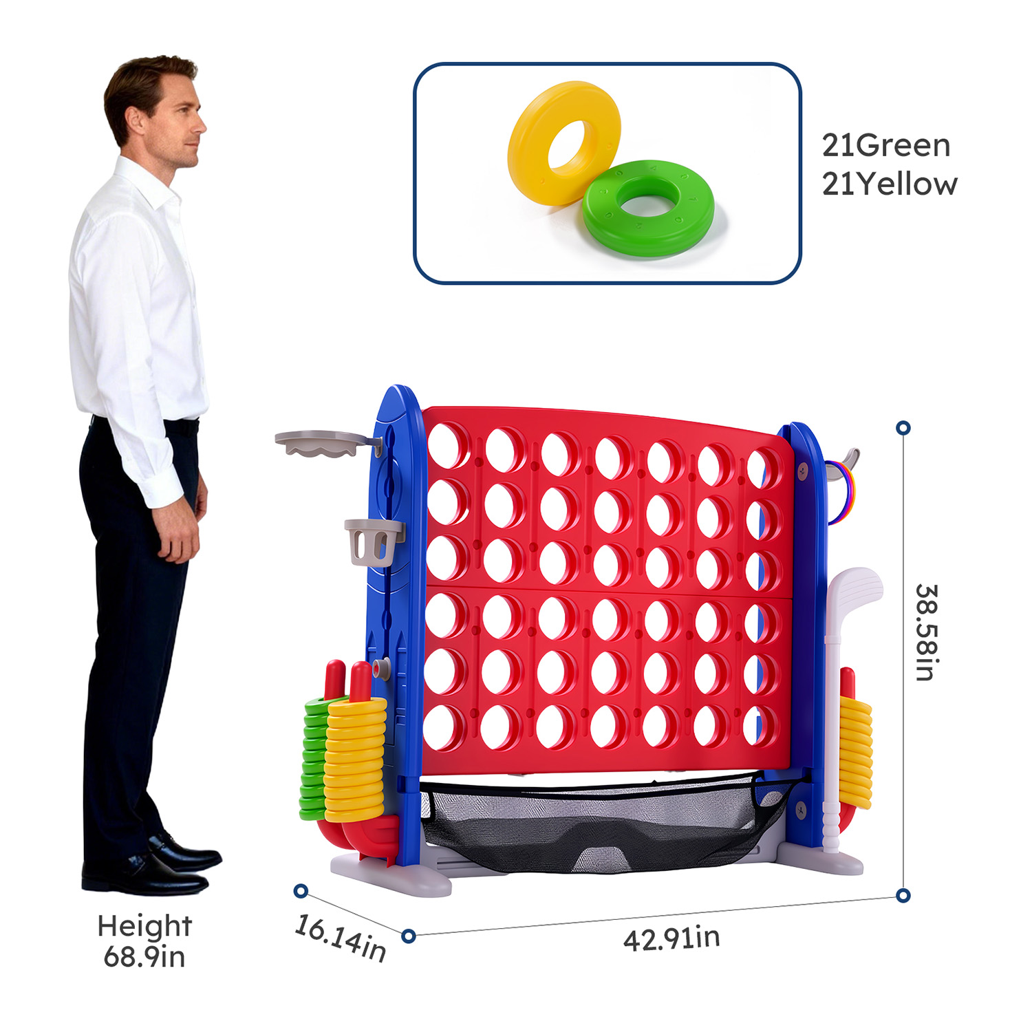 4-in-1 Giant Connect Game Set  - Giant Connect Four บทวิจารณ์และราคา