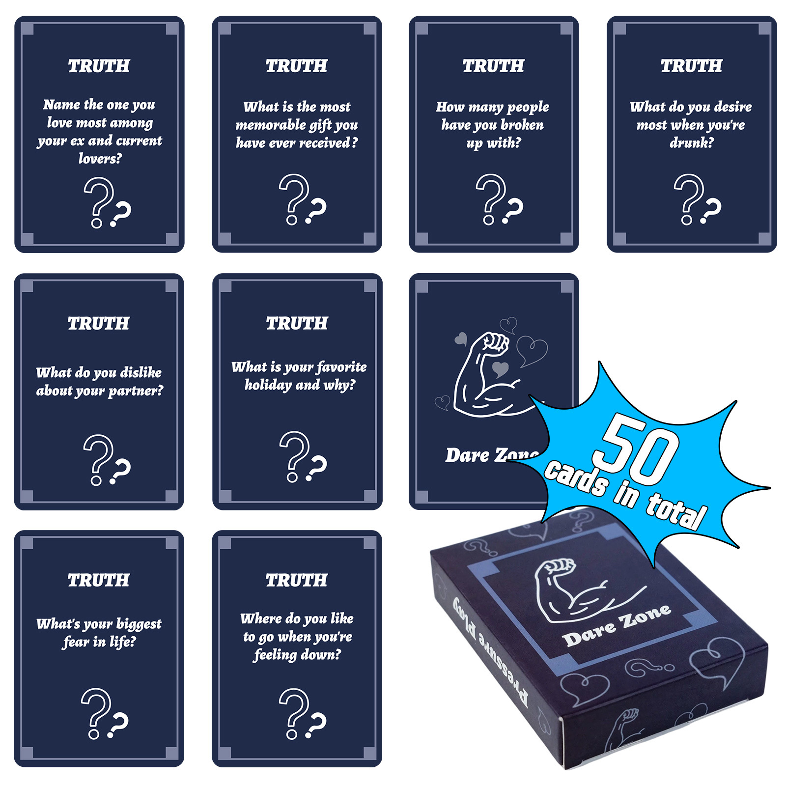 50Pcs Party Game Cards for Adu - Party Games Group For Adults บทวิจารณ์และราคา