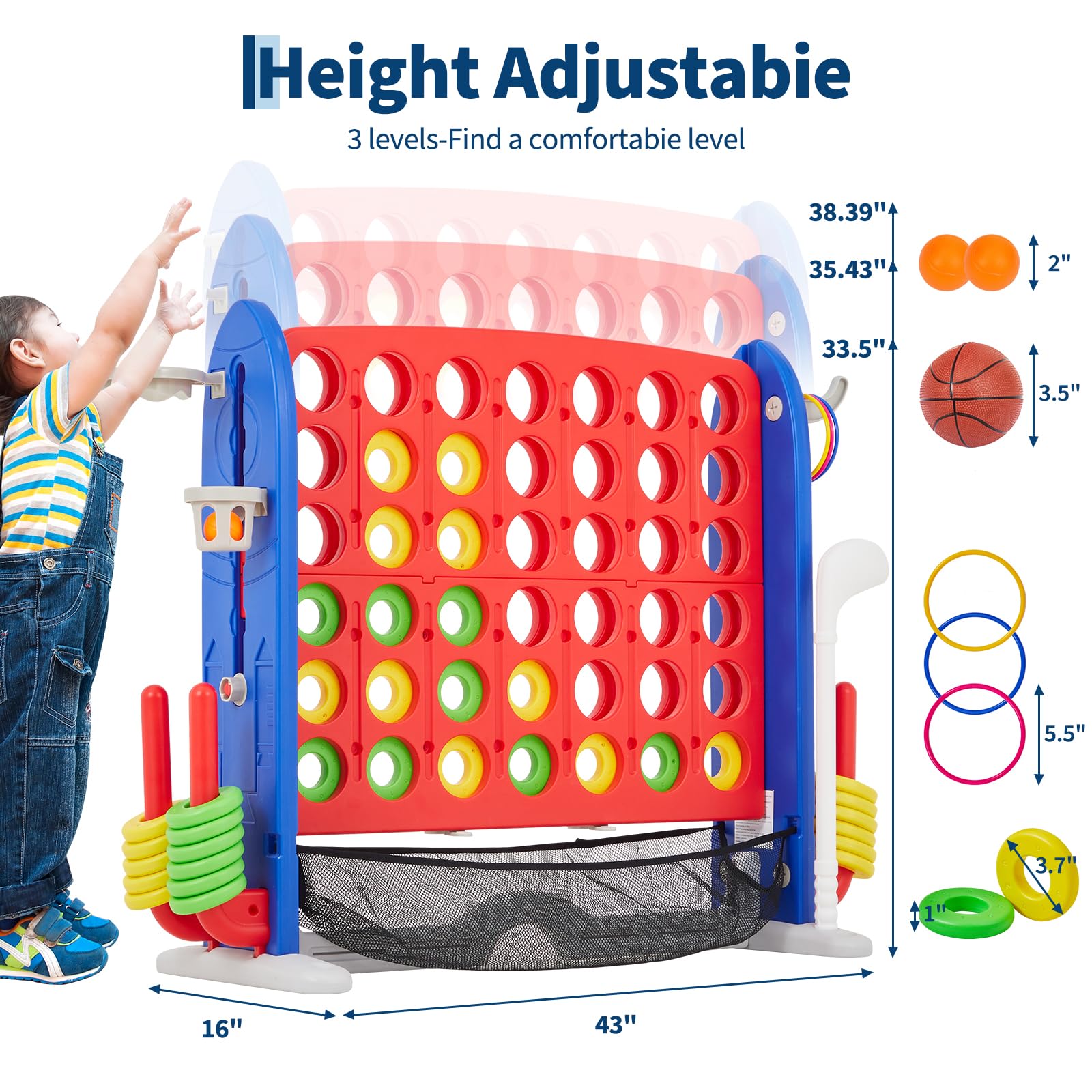 Adjustable Height Giant 4-to-S - Giant Connect Four บทวิจารณ์และราคา