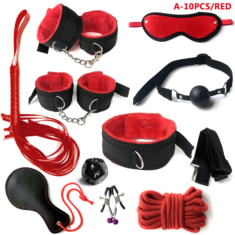 Leather BDSM Kit Handcuffs Sex - Party Games Couple บทวิจารณ์และราคา