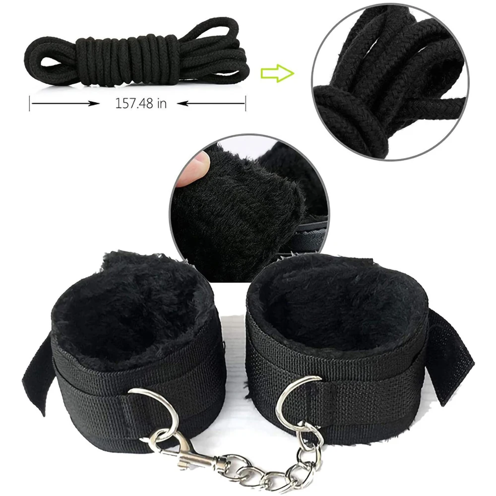 Leather BDSM Kit Handcuffs Sex - Party Games Couple บทวิจารณ์และราคา