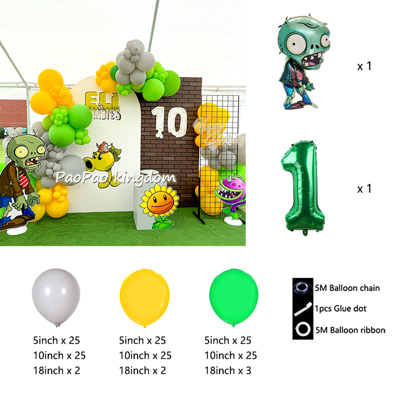 Plants Vs Zombies Balloons Car - Party Games Baby Shower บทวิจารณ์และราคา
