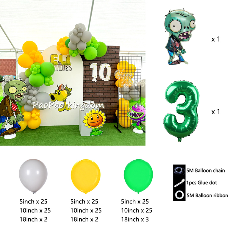 Plants Vs Zombies Balloons Car - Party Games Baby Shower บทวิจารณ์และราคา
