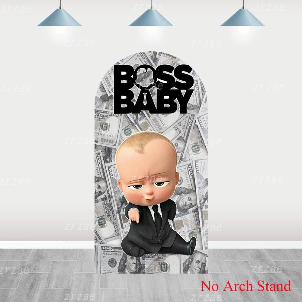Boss Baby Arch Cover Backdrop  - Party Games Baby Shower บทวิจารณ์และราคา