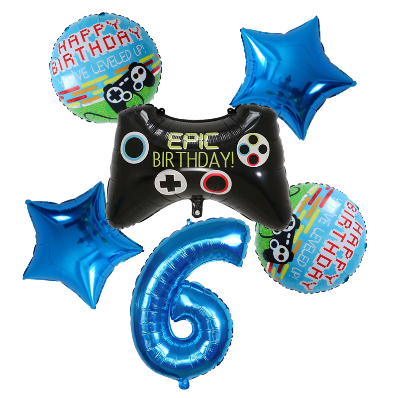 6pcs Gamepad Boy Game Foil Hel - Party Games Baby Shower บทวิจารณ์และราคา