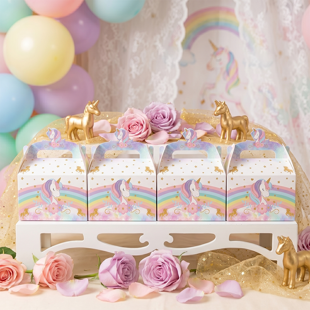 8Pcs Magical Unicorn Gift Boxe - Party Games Baby Shower บทวิจารณ์และราคา