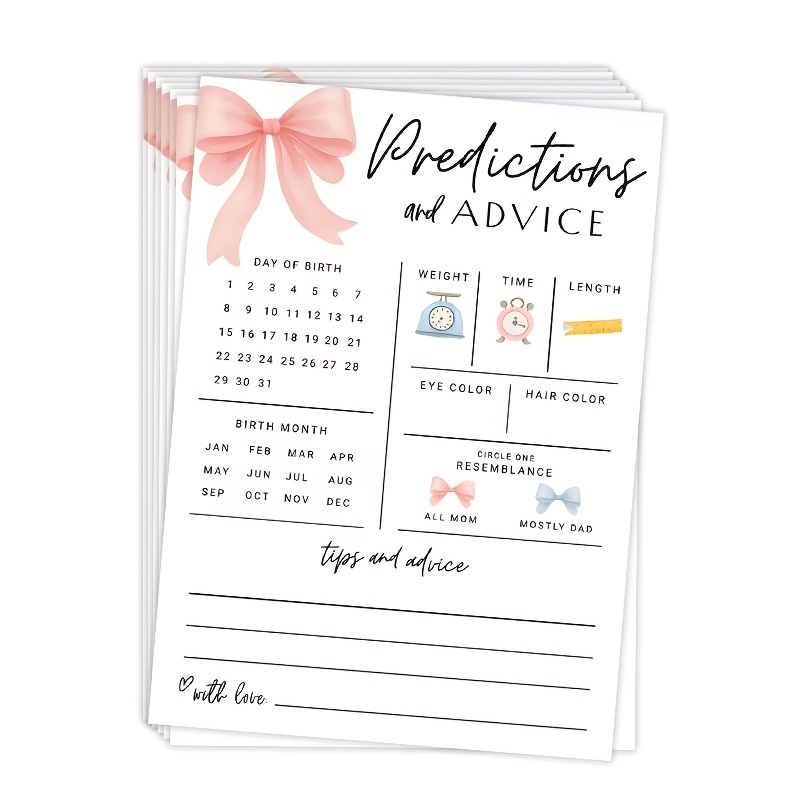 20PCS Baby Prediction and Sugg - Party Games Baby Shower บทวิจารณ์และราคา