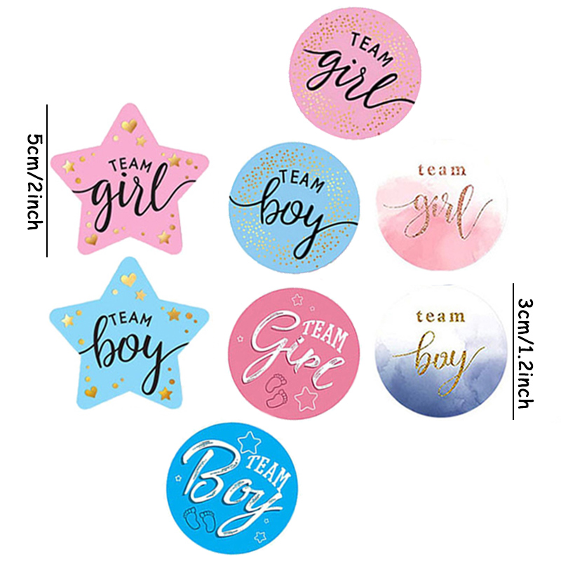 60Pcs Gender Reveal Stickers f - Party Games Baby Shower บทวิจารณ์และราคา